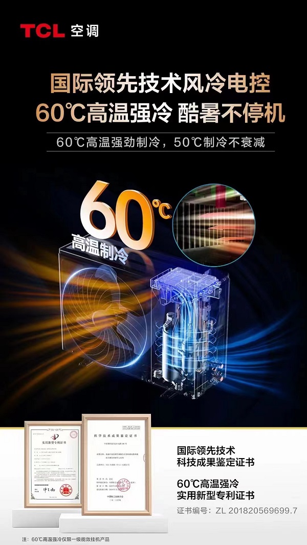 TCL空调“60℃高温强冷国际领先技术”，无惧炎热盛夏